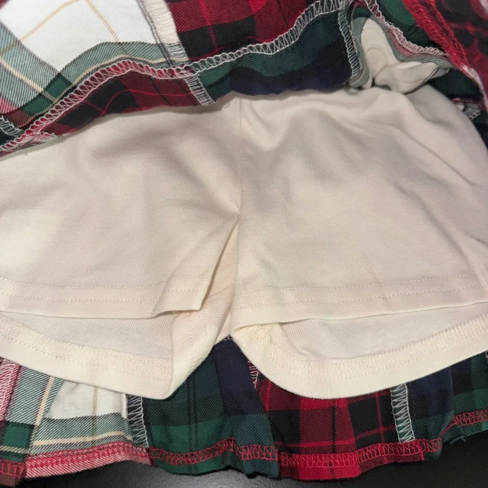 Gymboree Girls Christmas Cabin Patchwork Plaid Ruffle Skort Red‎ Green 3T NWT
